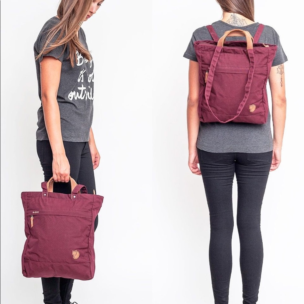 Fjallraven tote no 1 black converts to backpack - Picture 2 of 7